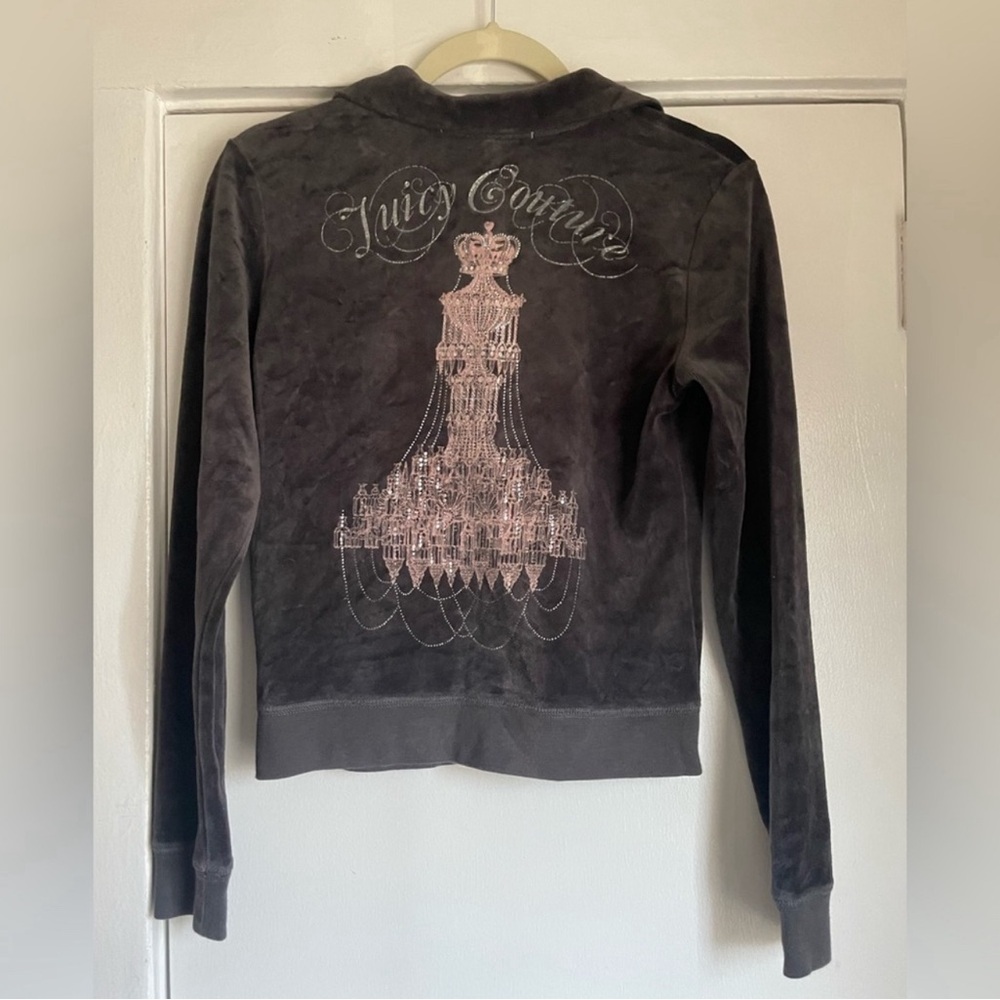 Vintage Juicy Couture Dark Grey zip up size medium
Worn delicately